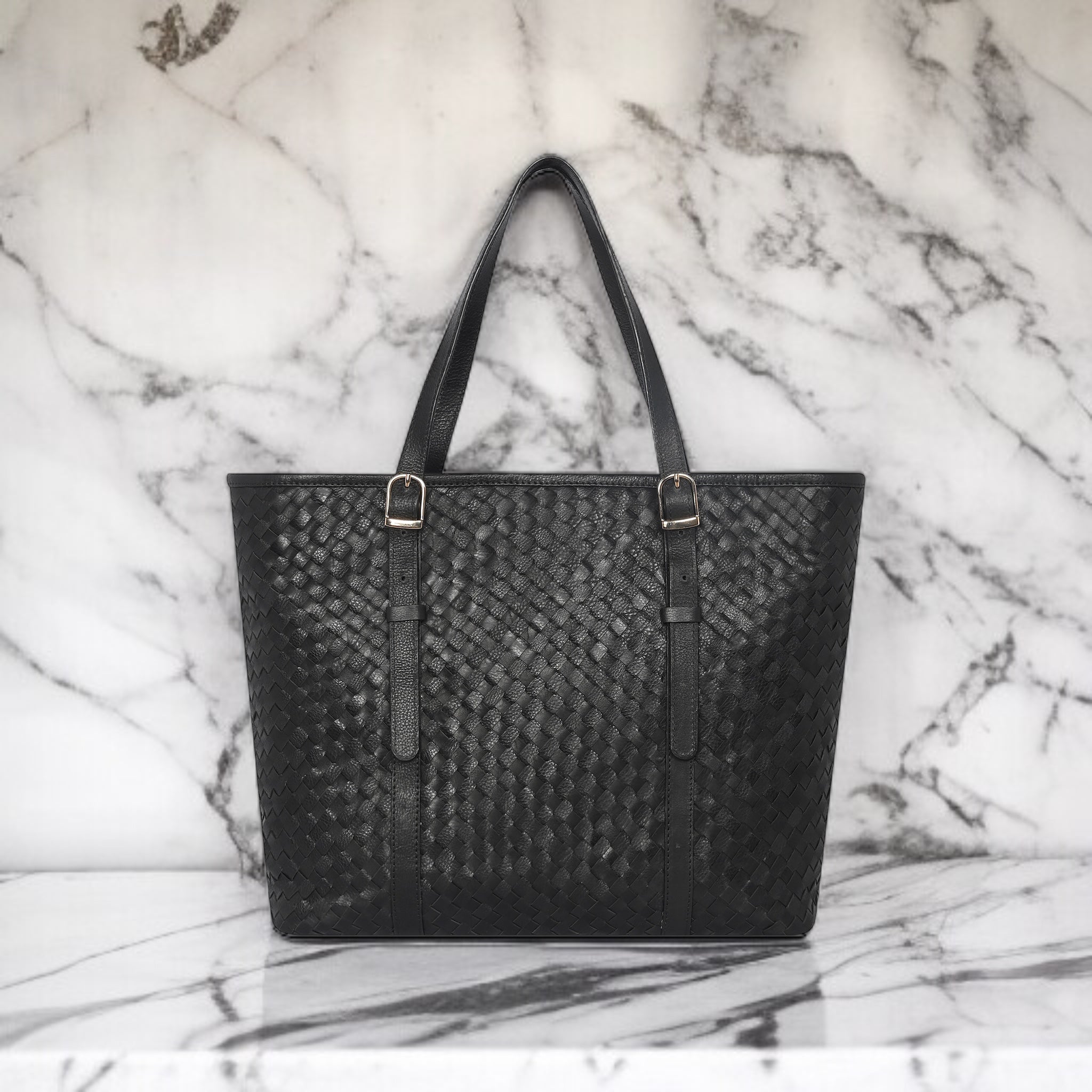 Margaret Handwoven Handbag - Black