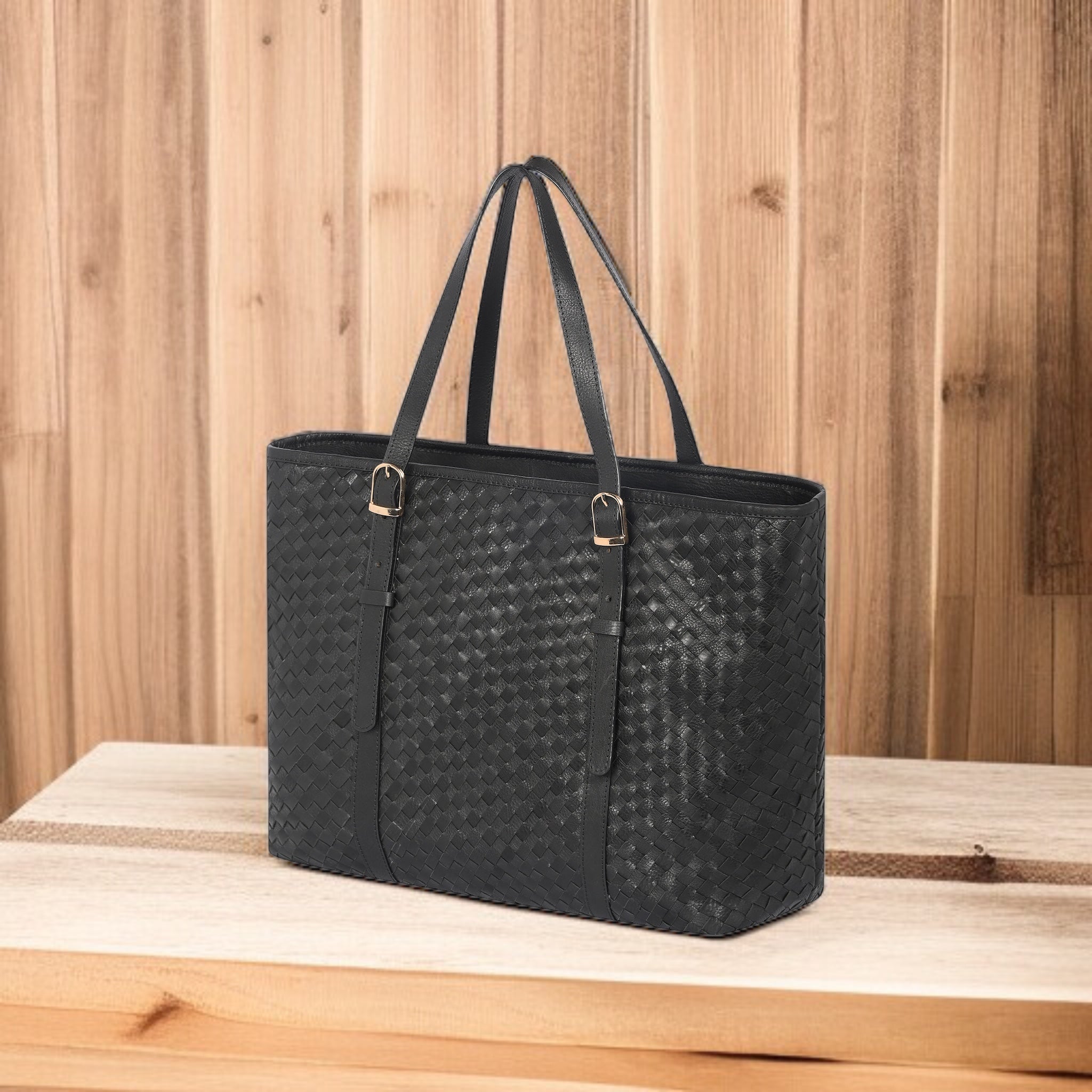 Margaret Handwoven Handbag - Black