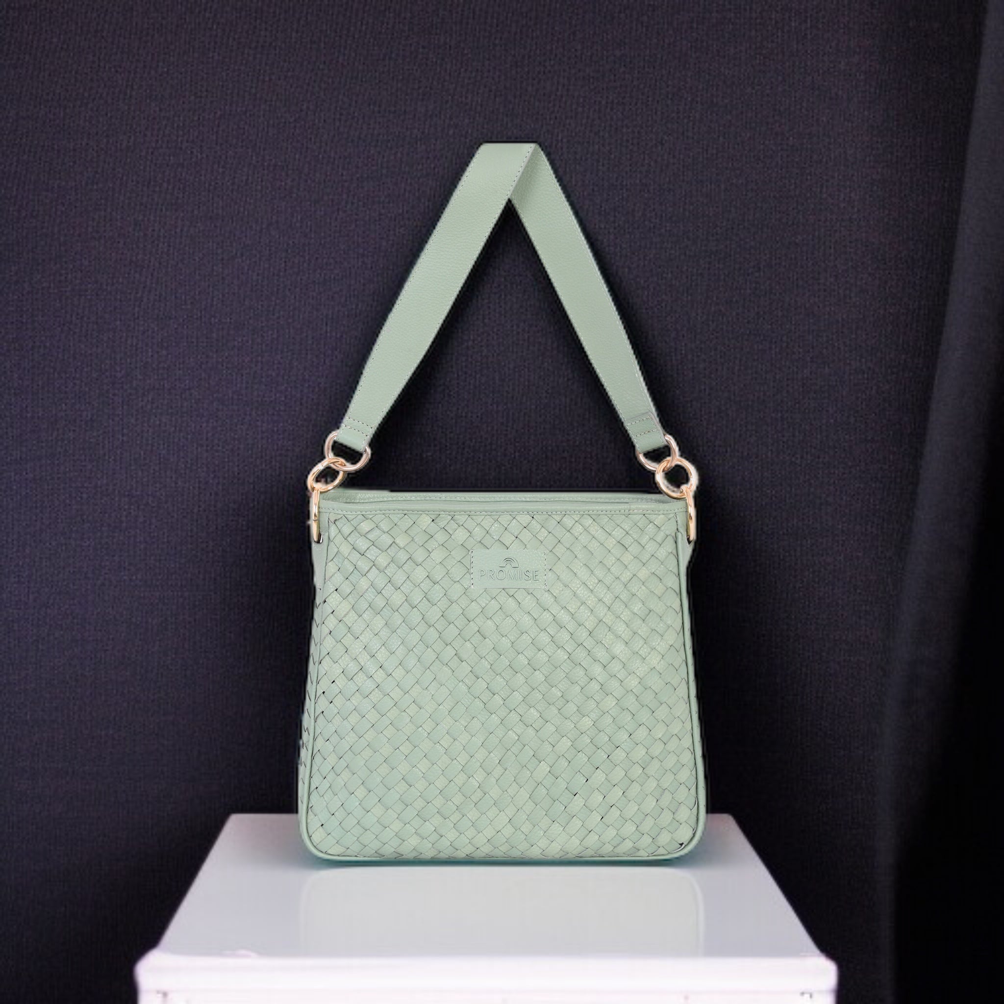 Patricia Hand Woven Bag -  Light Green