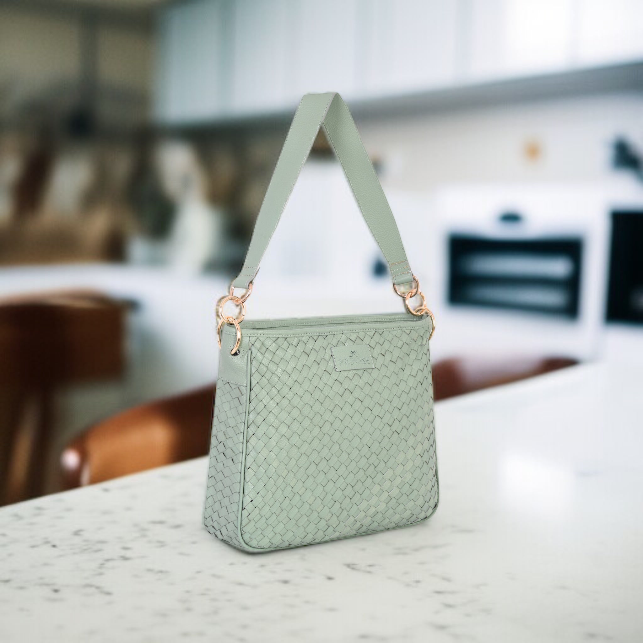 Patricia Hand Woven Bag -  Light Green