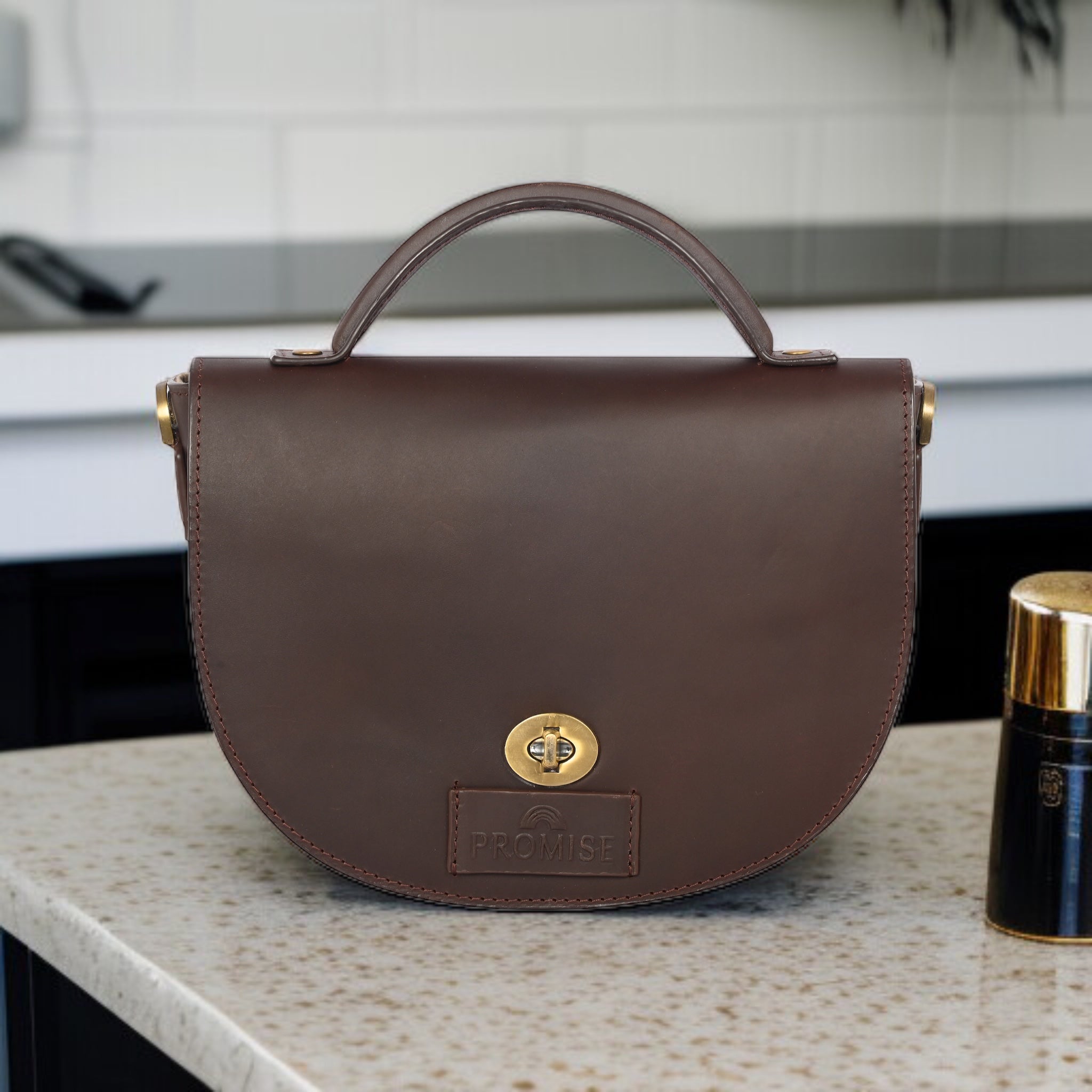 Julie Twisted Bag - Dark Brown