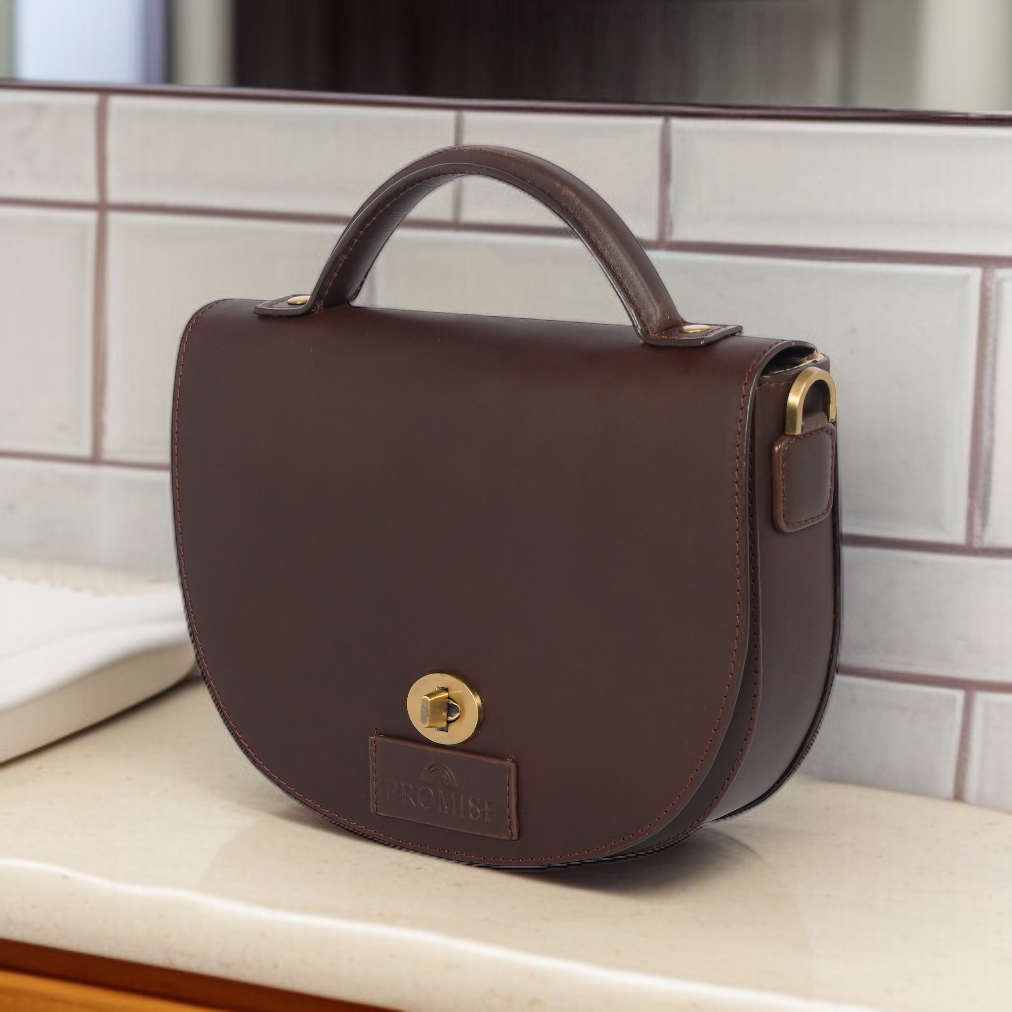 Julie Twisted Bag - Dark Brown